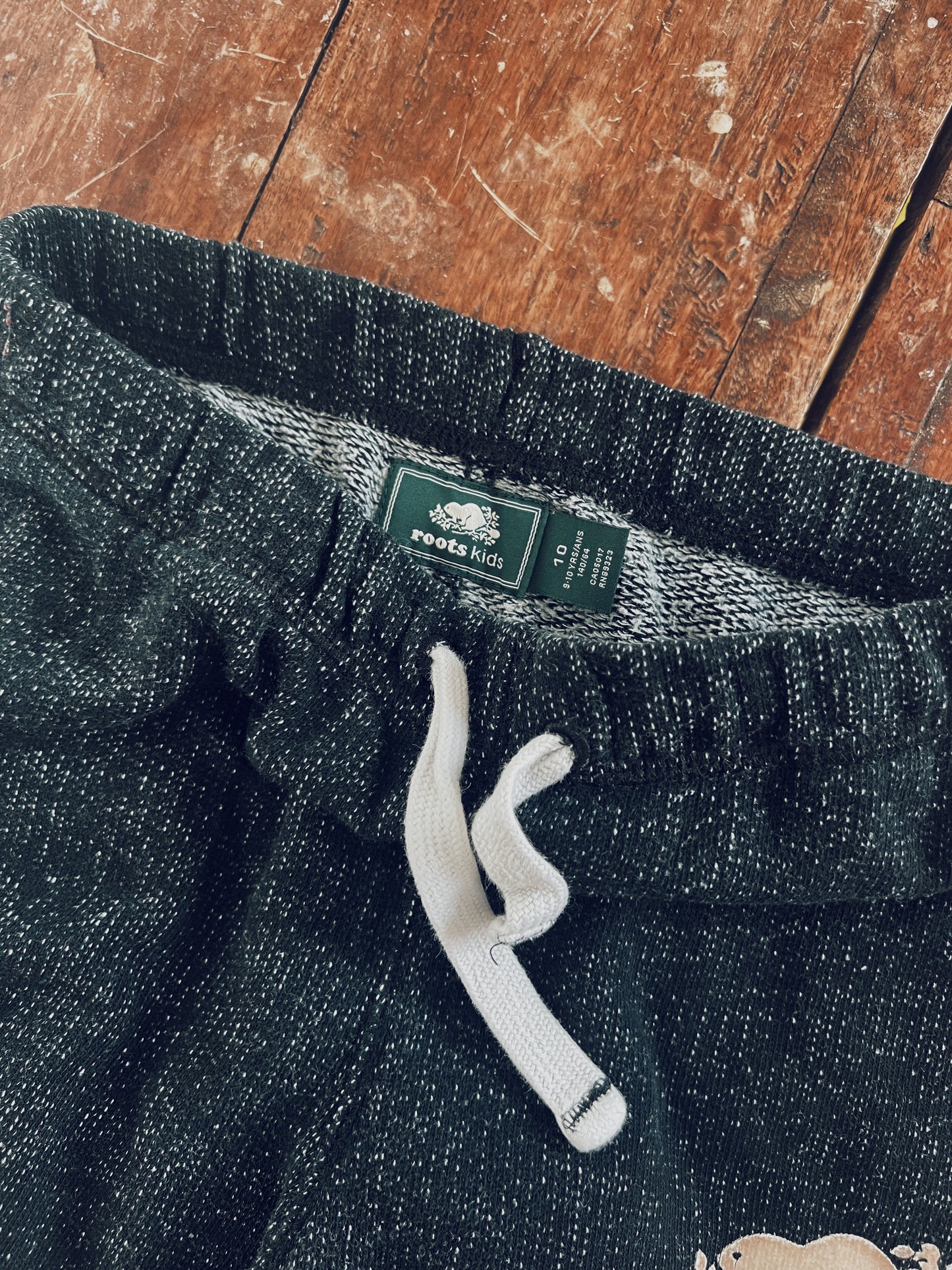 Classic Black Roots Sweatpants with White Drawstrings