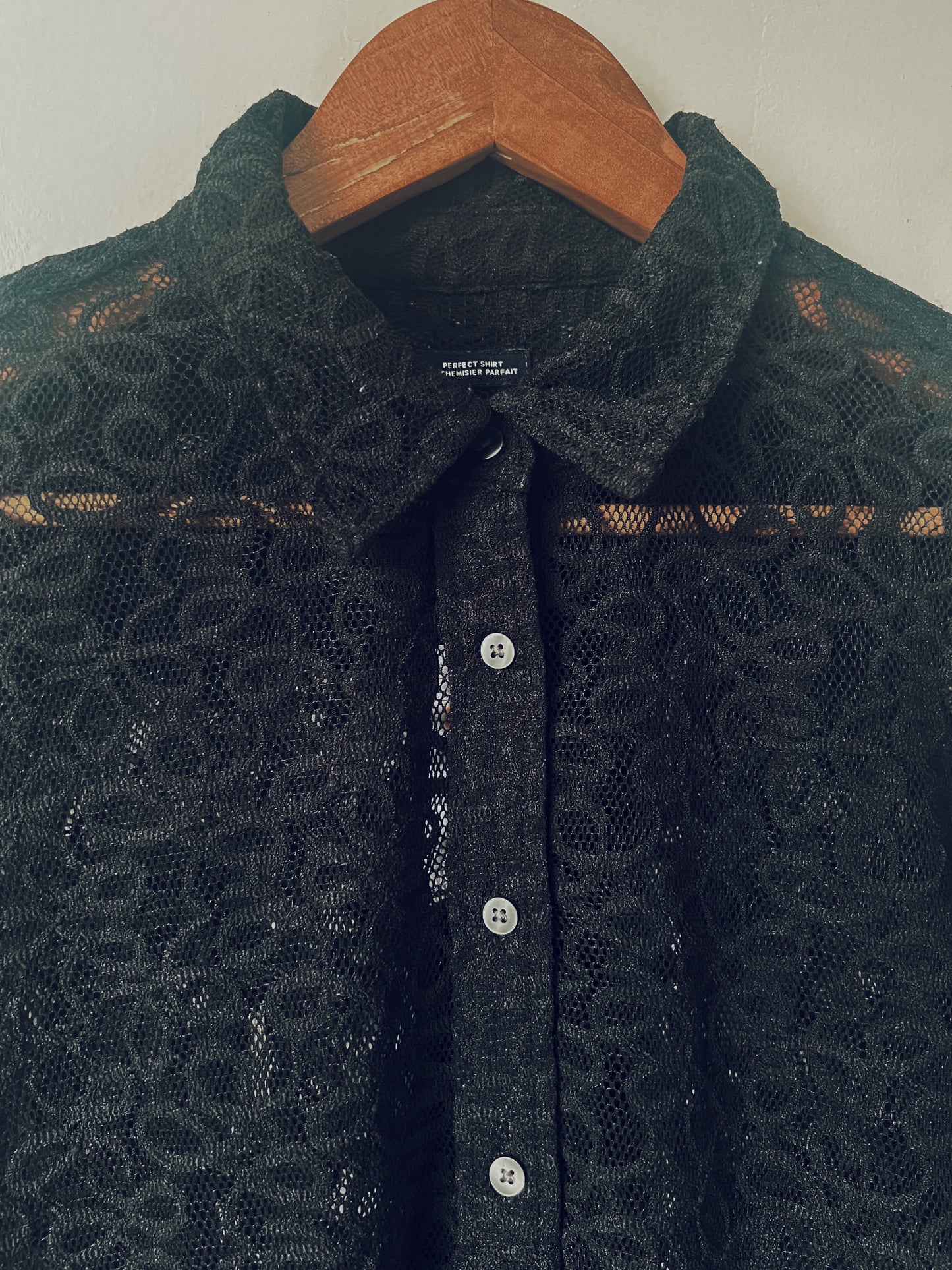 Black Lace Long Sleeve Blouse