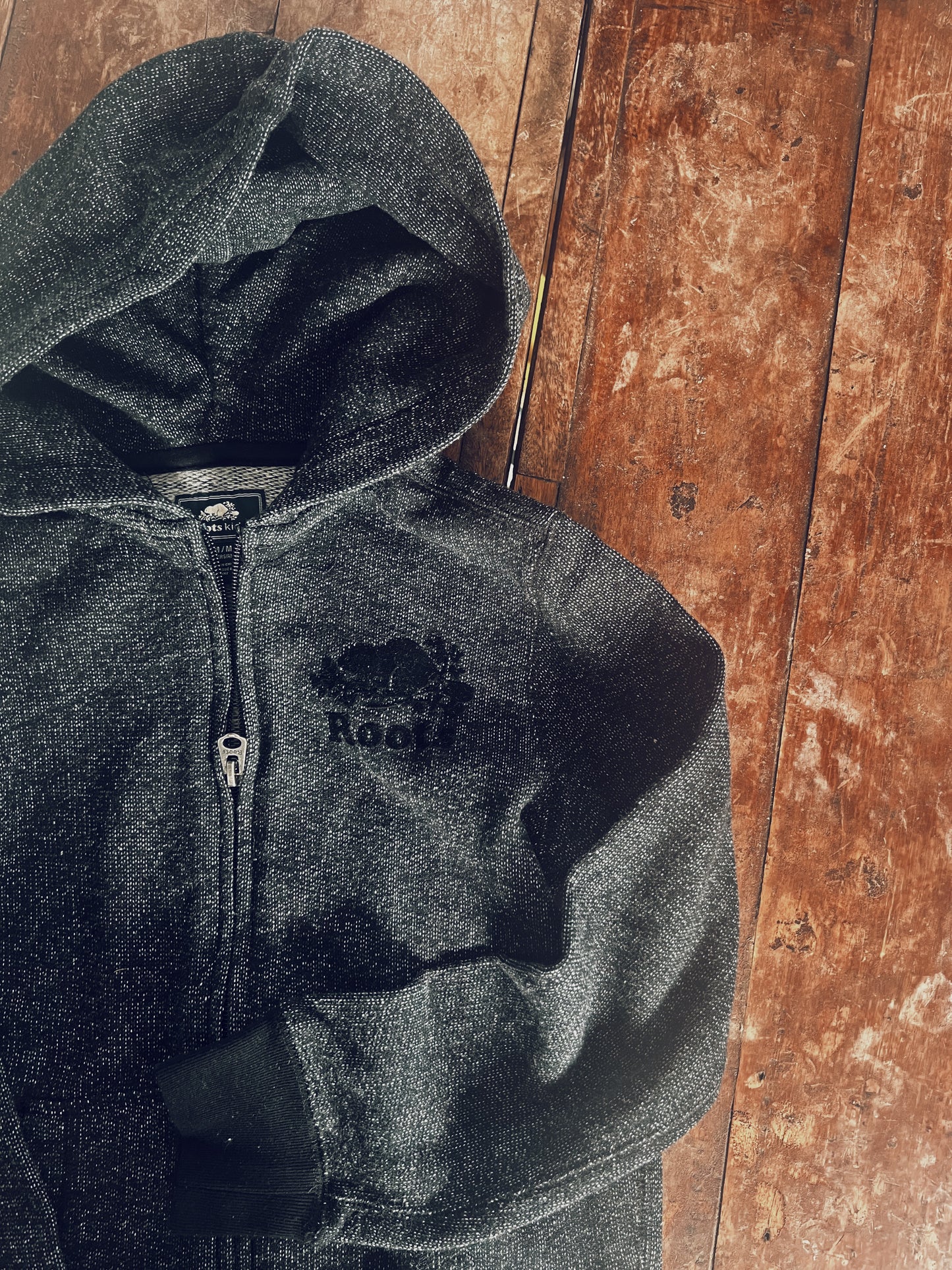 Classic Black Roots Zip Up Hoodie