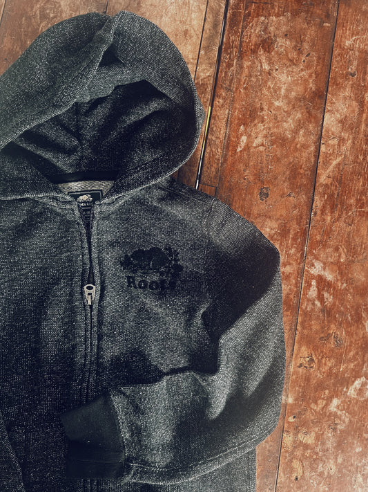 Classic Black Roots Zip Up Hoodie