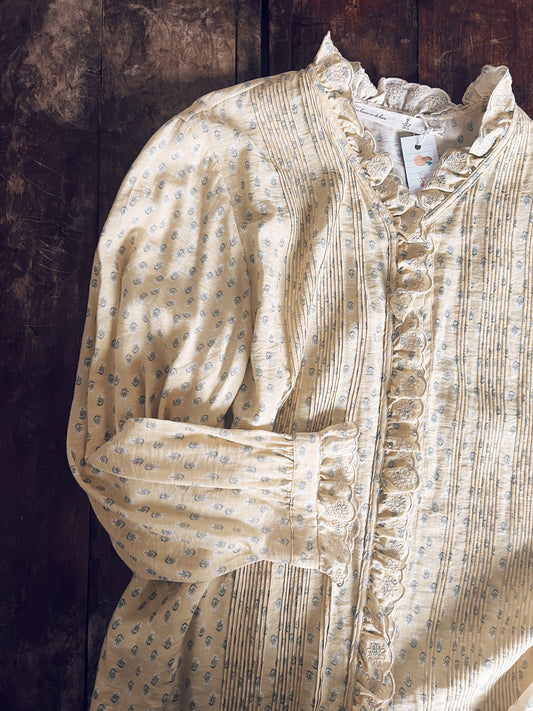 Yellow Floral Long Sleeve Blouse