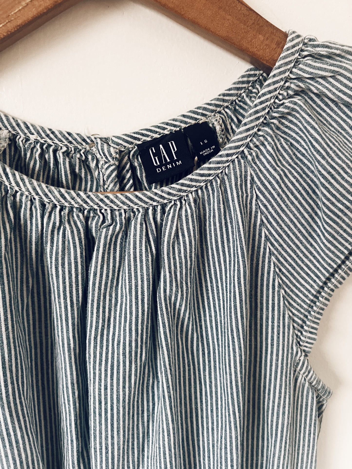 Blue and White Stripes Sleeveless Dress