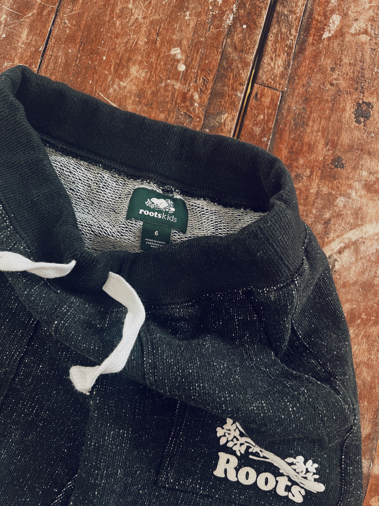 Classic Black Roots Shorts with Logo