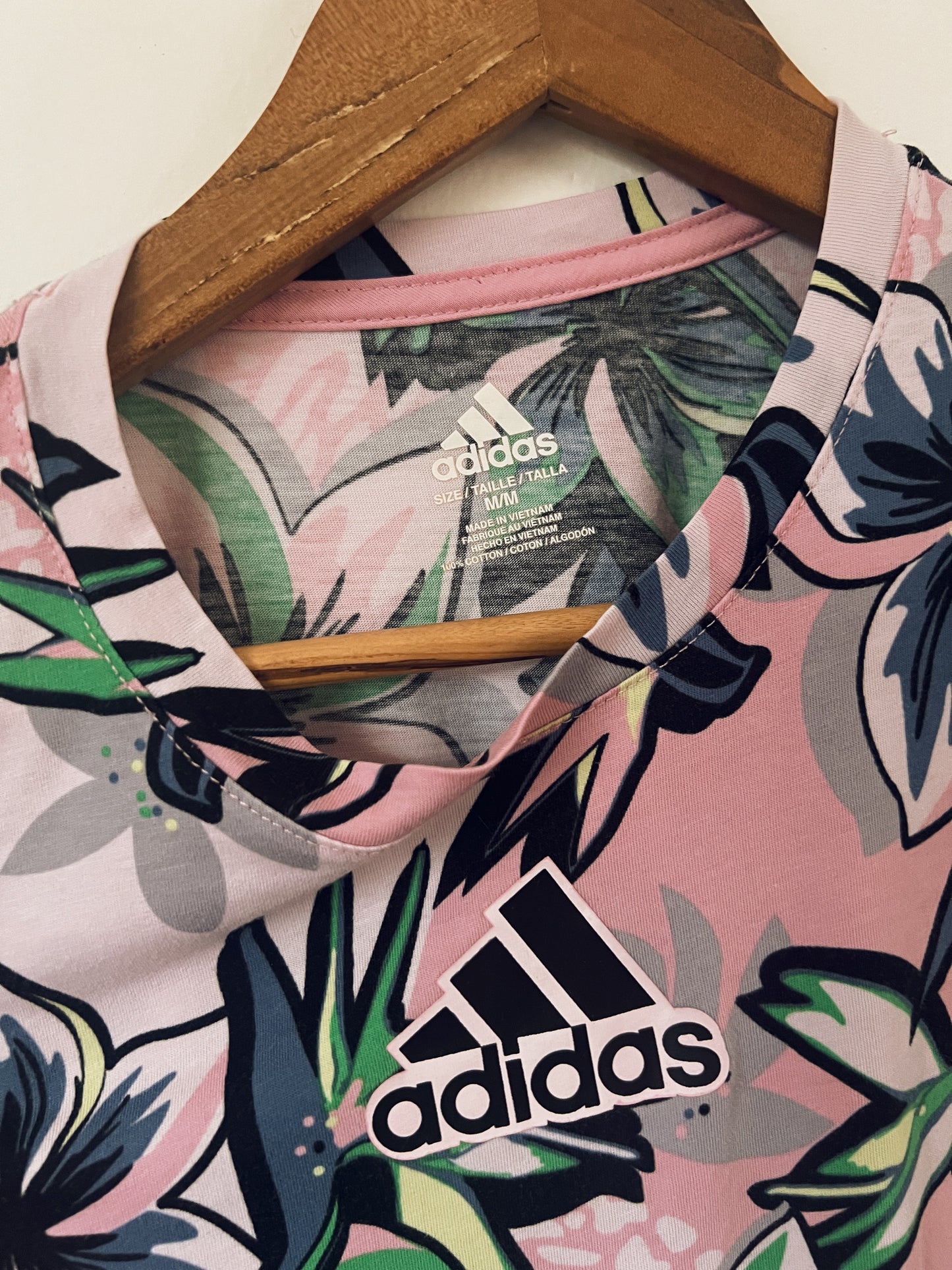 Pink Floral Adidas Tshirt