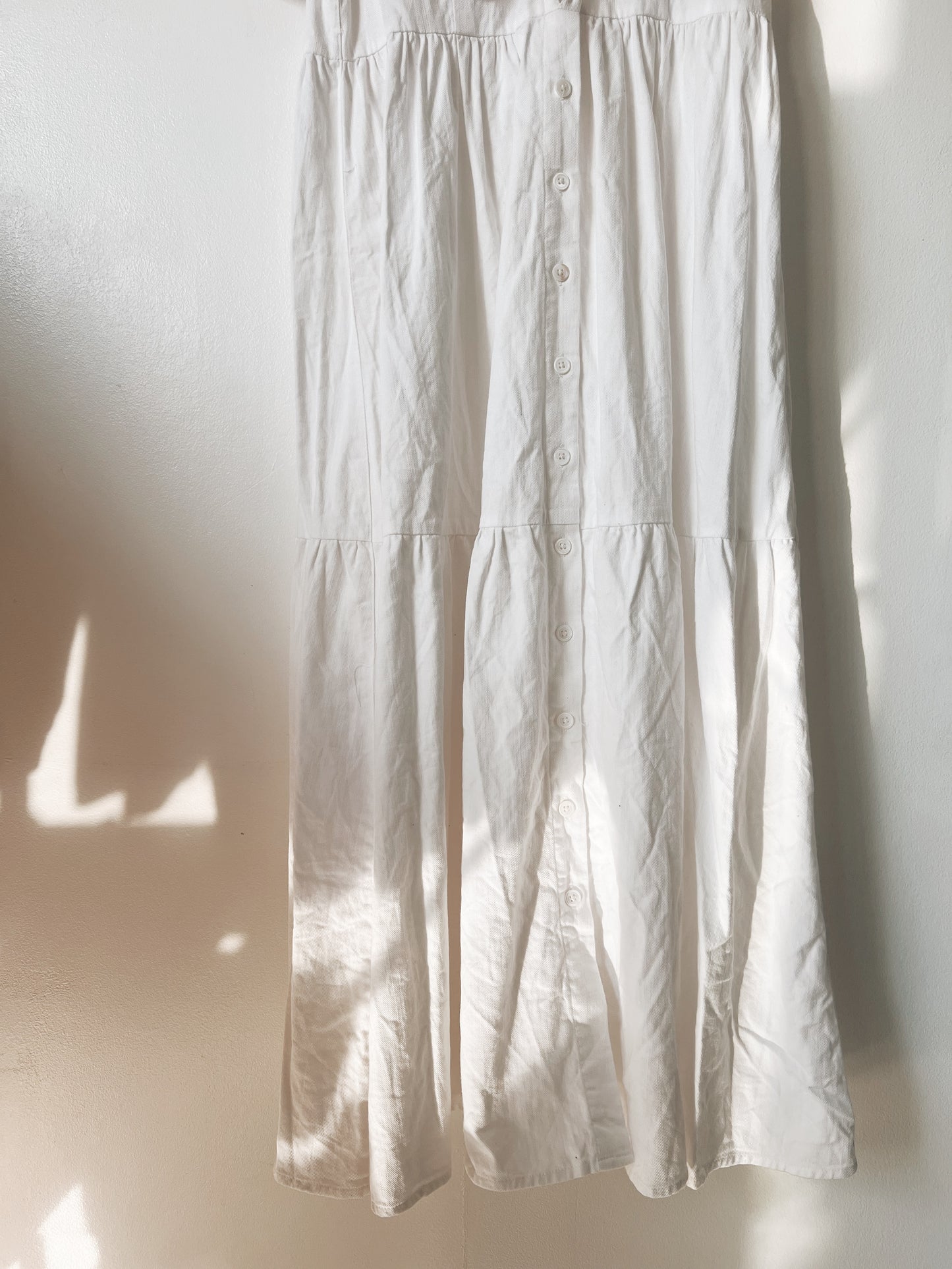 White Dress with Big Embroidered Collar