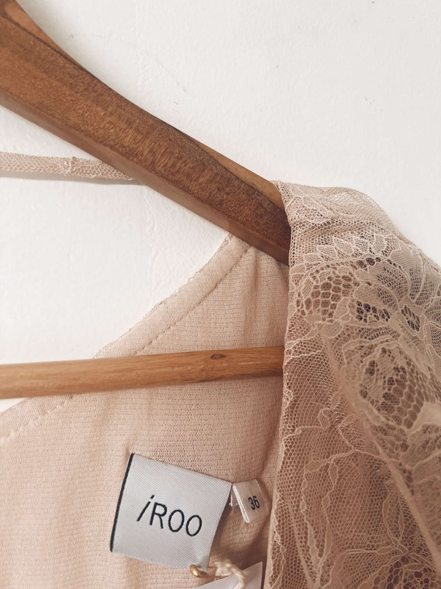 Nude Lace Long Sleeve Blouse