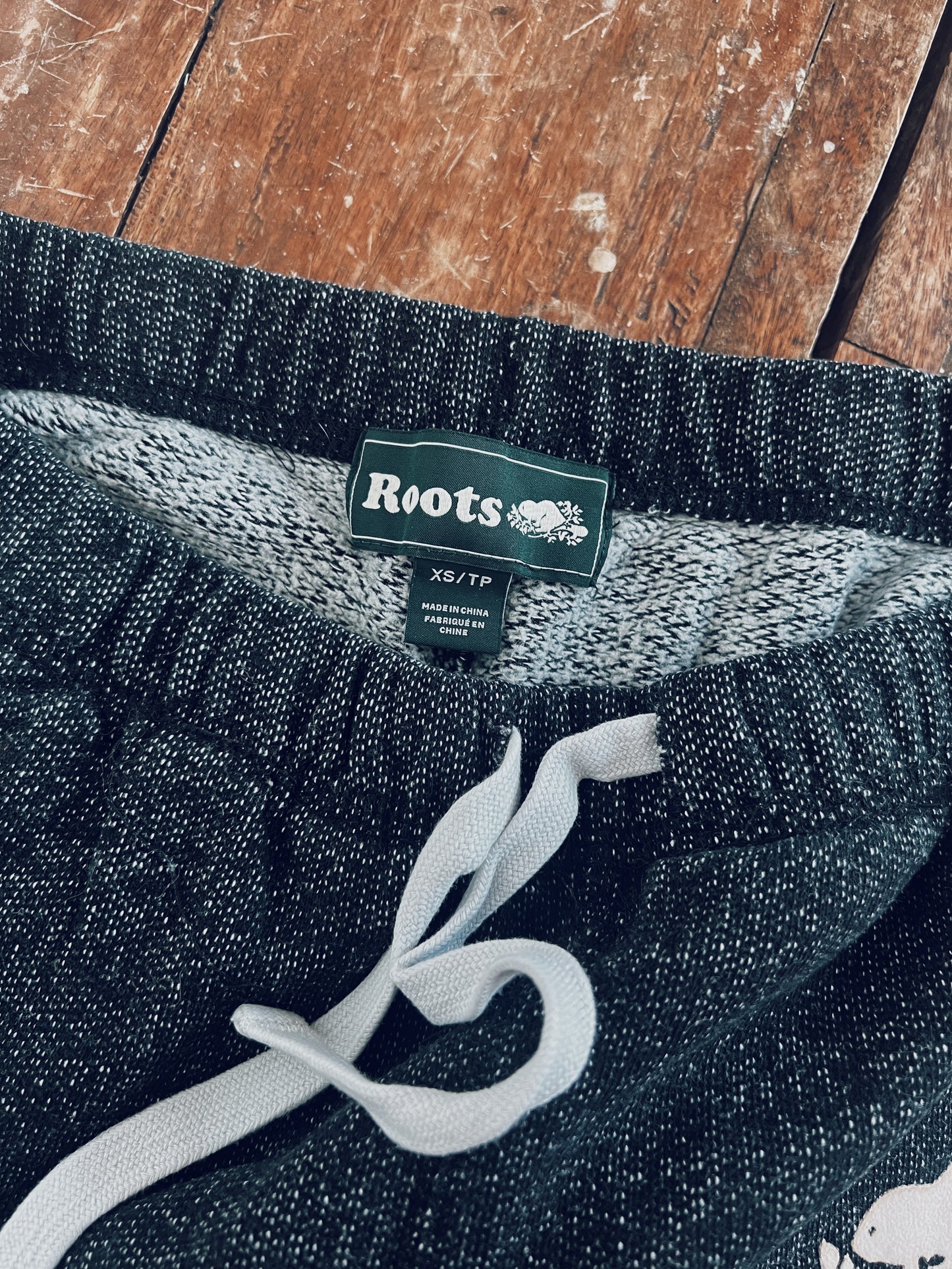 Classic Black Roots Sweatpants with White Logo