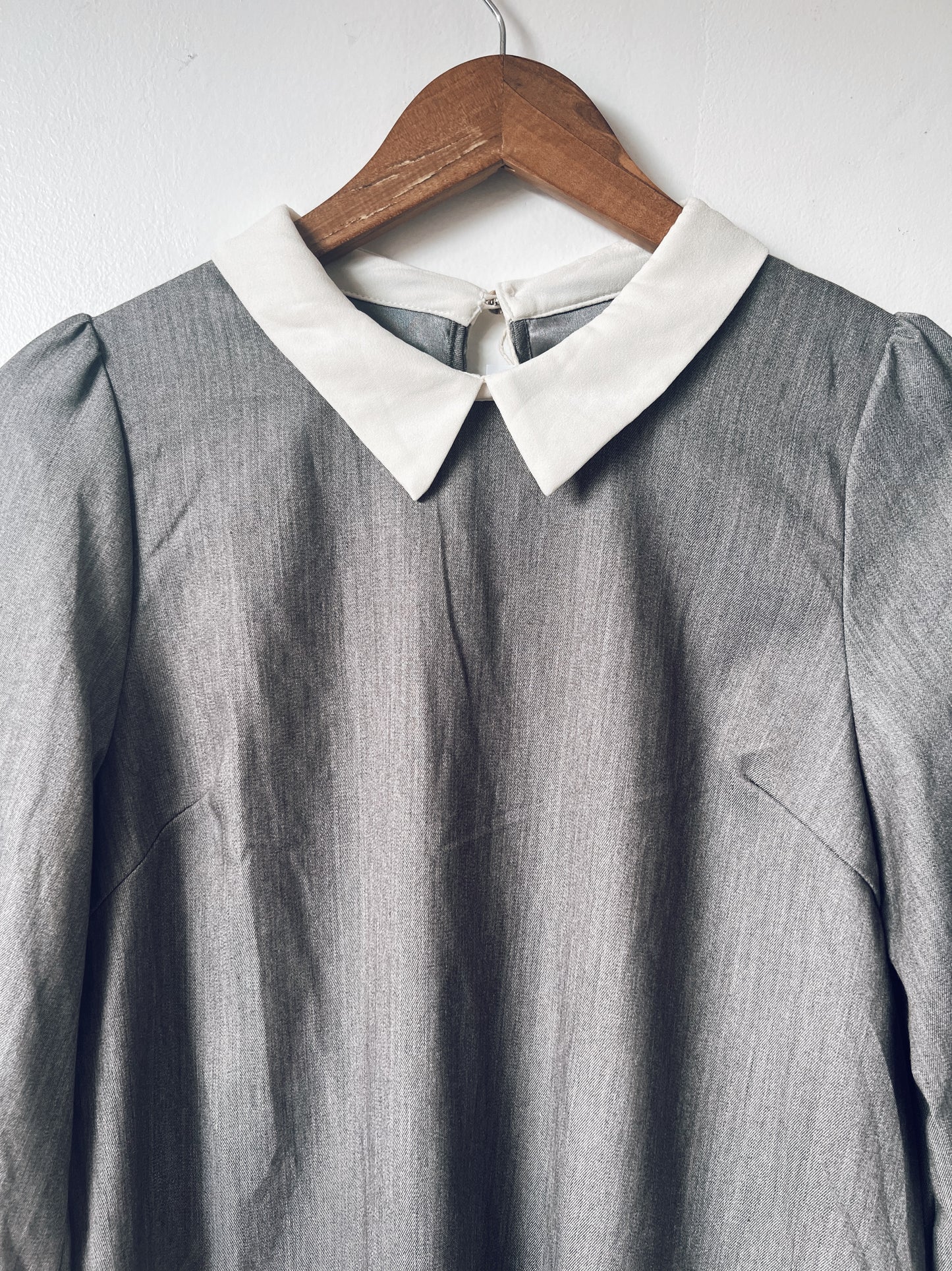 Grey Dress with White Collar