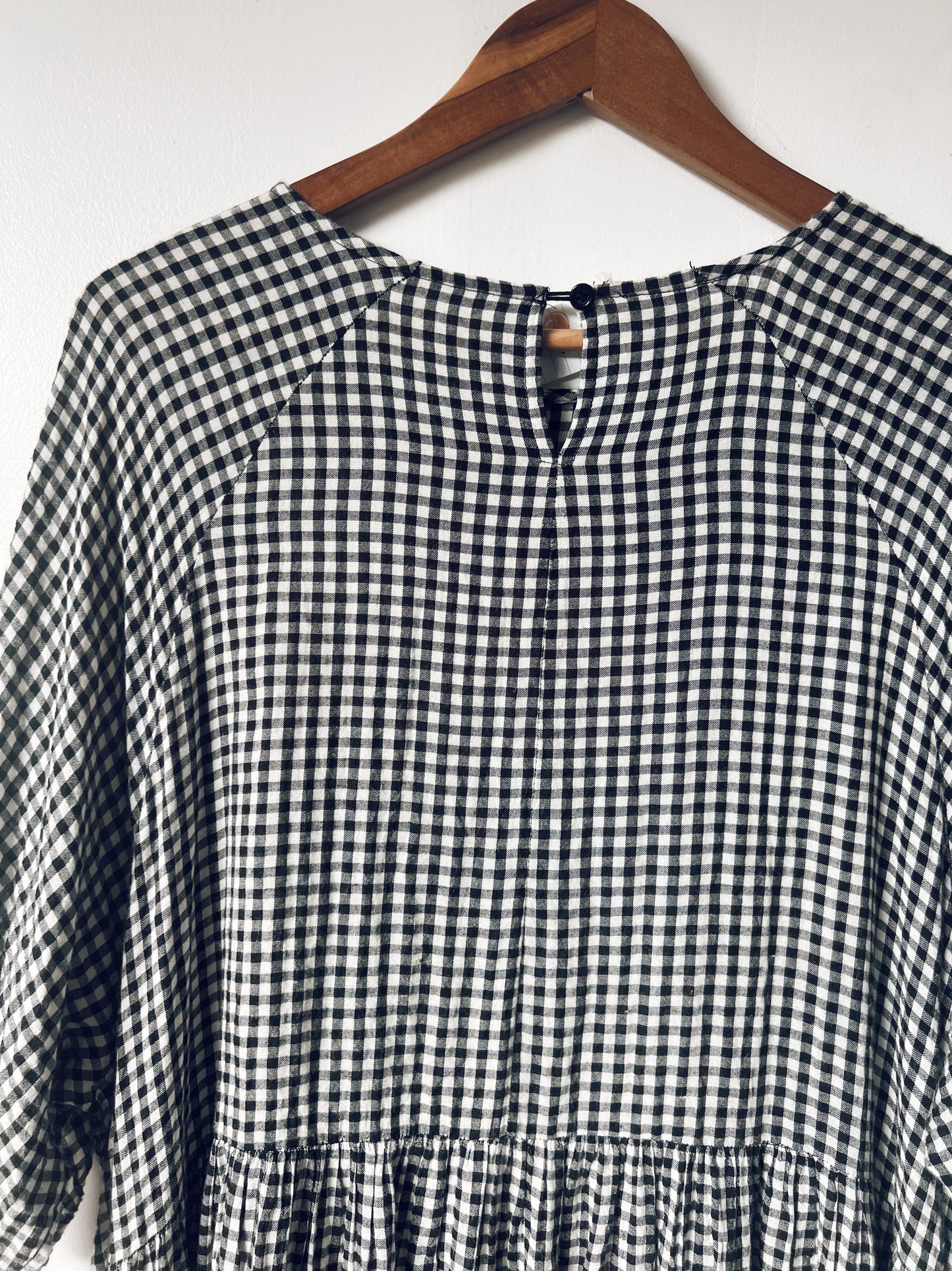 Black and White Checkered Short Sleeve Dress