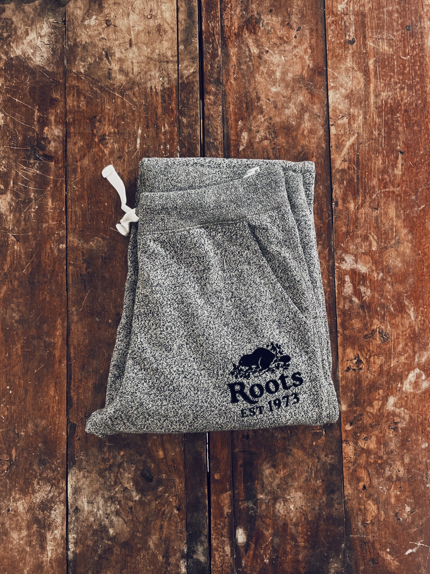 Classic Grey Roots Sweatpants with Black Logo