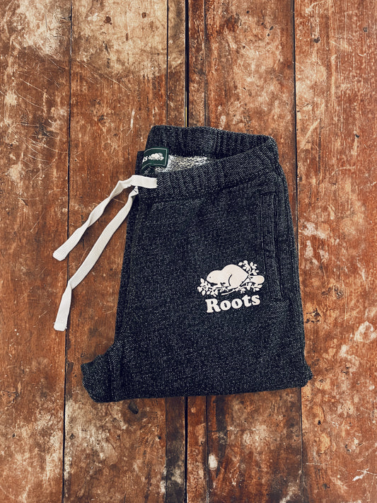 Classic Black Roots Sweatpants with White Logo