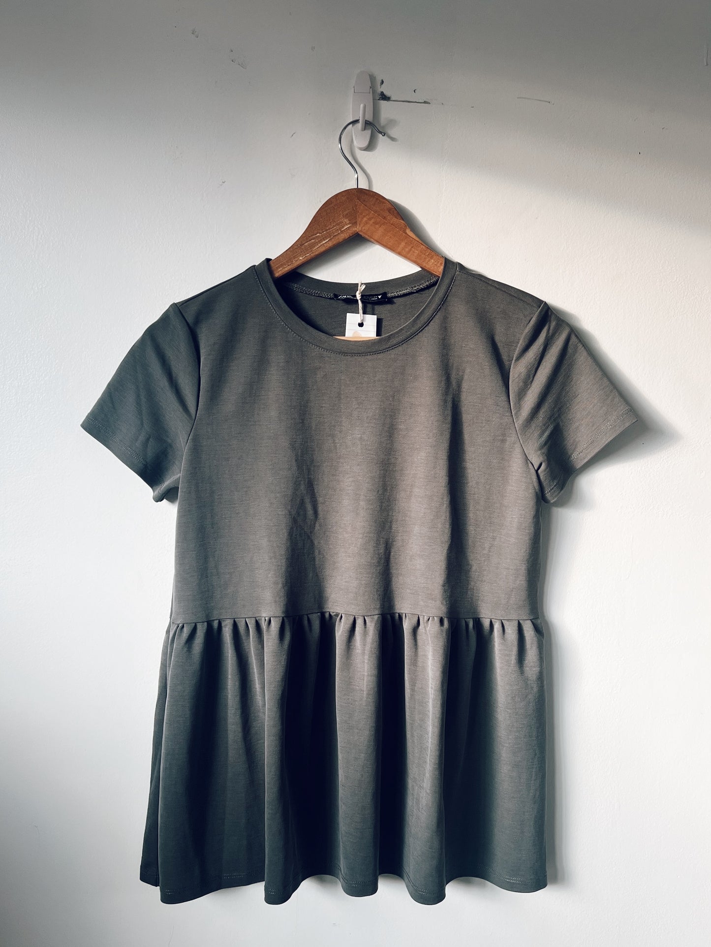 Dark Grey Short Sleeve Tshirt Top