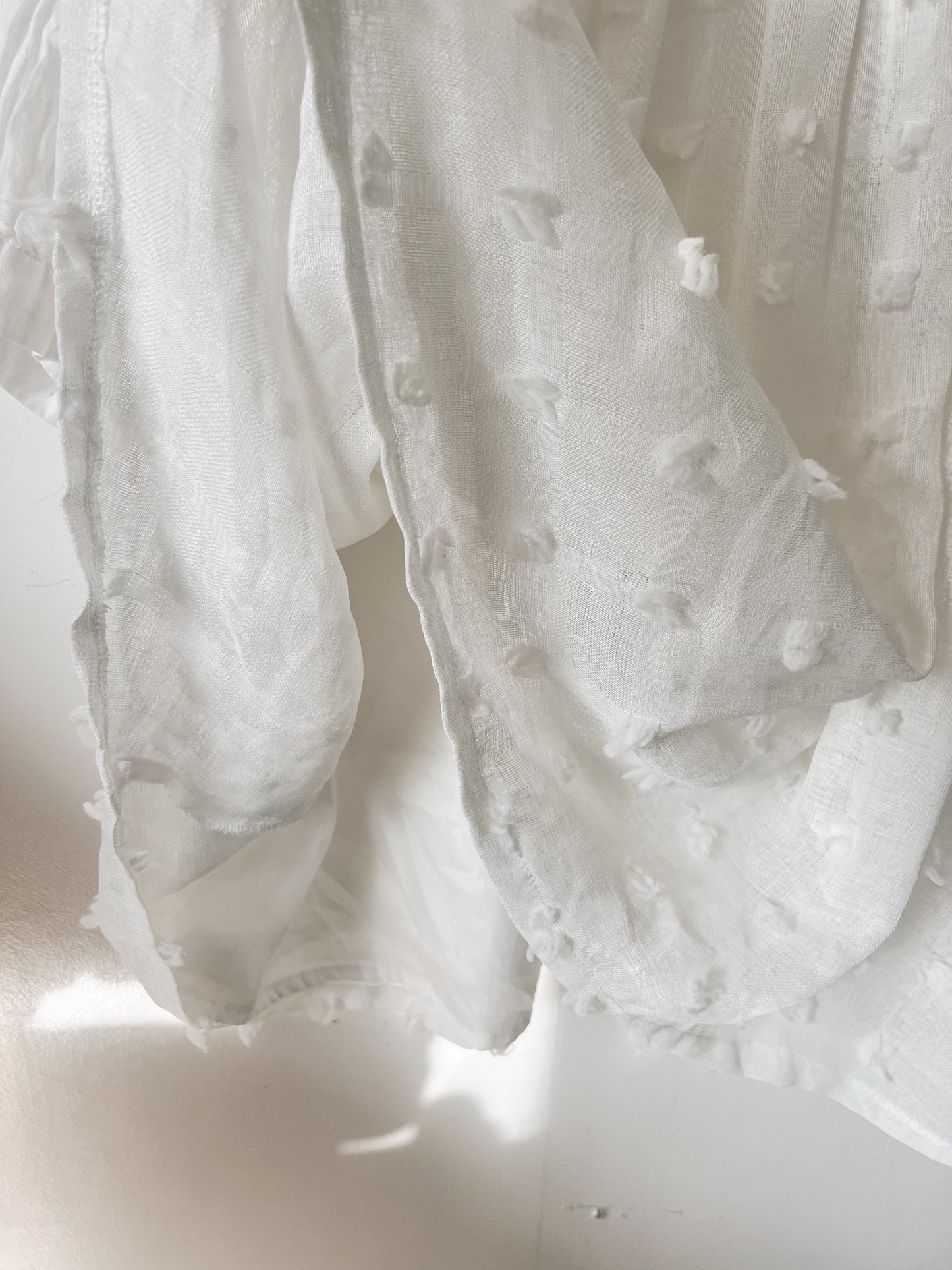 White Flowy Long Sleeve Dress