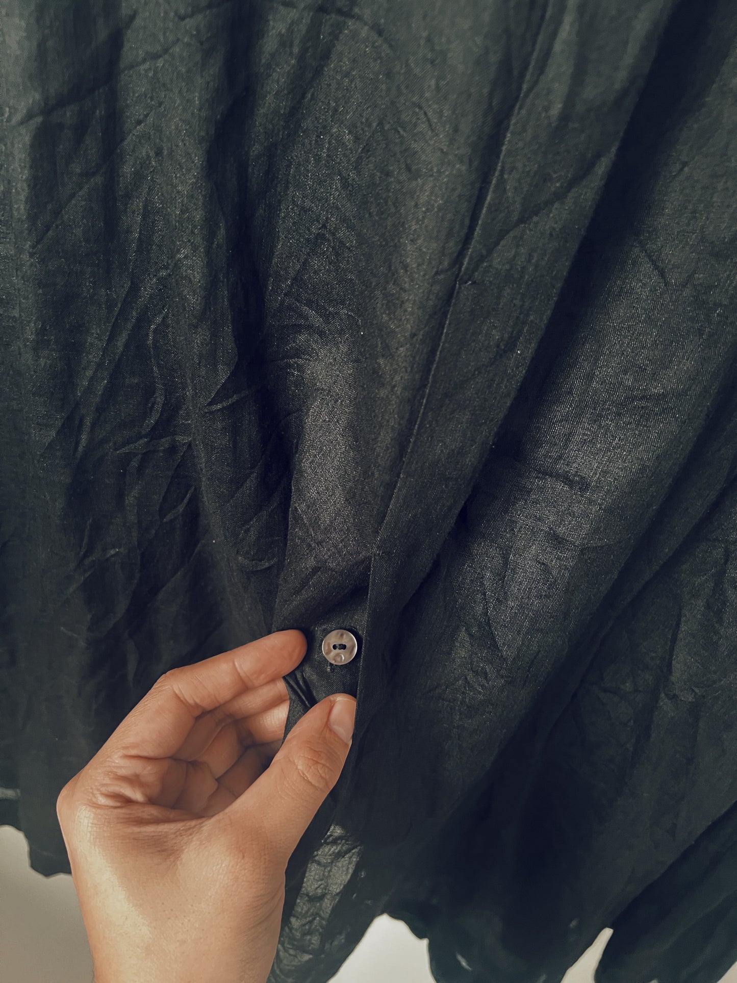 Black Flowy Long Sleeve Blouse