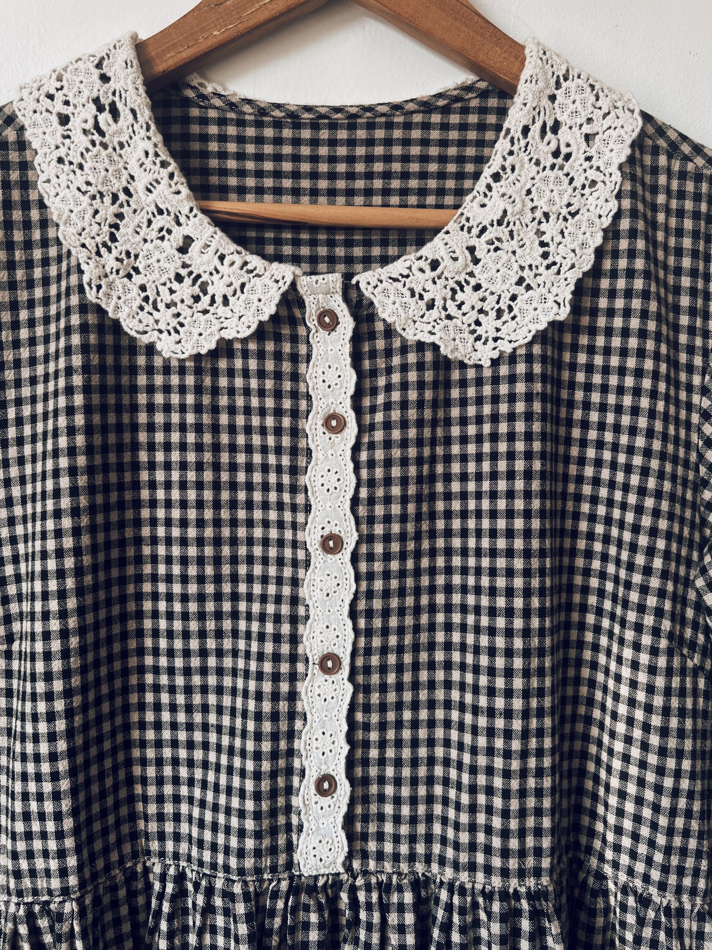 Brown and Black Checkered Dress