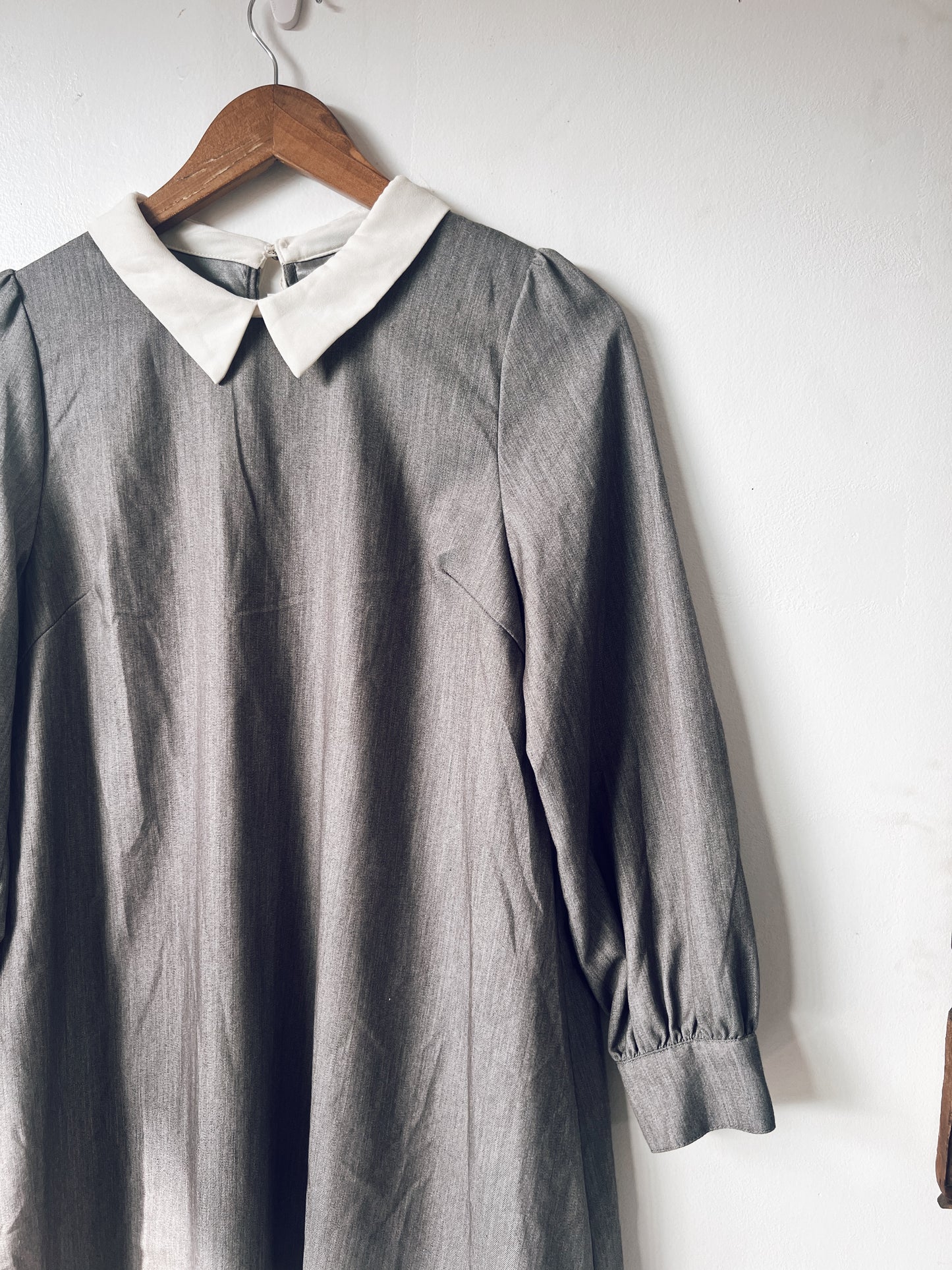 Grey Dress with White Collar