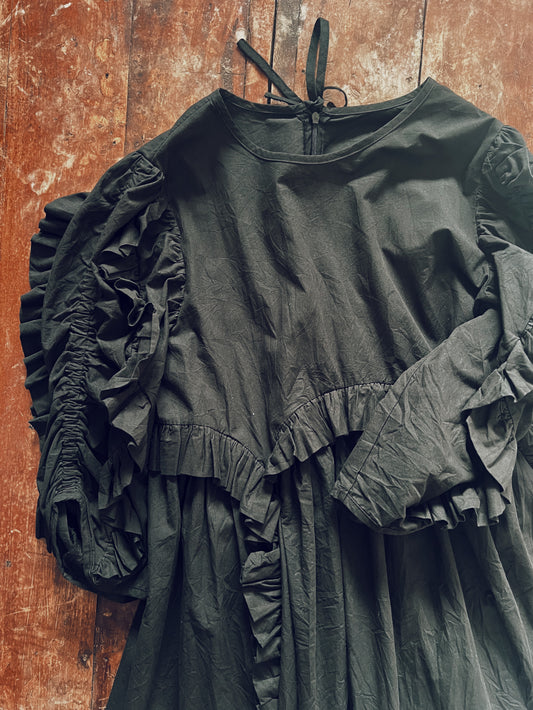 Dramatic Ruffle Short Sleeve Dress