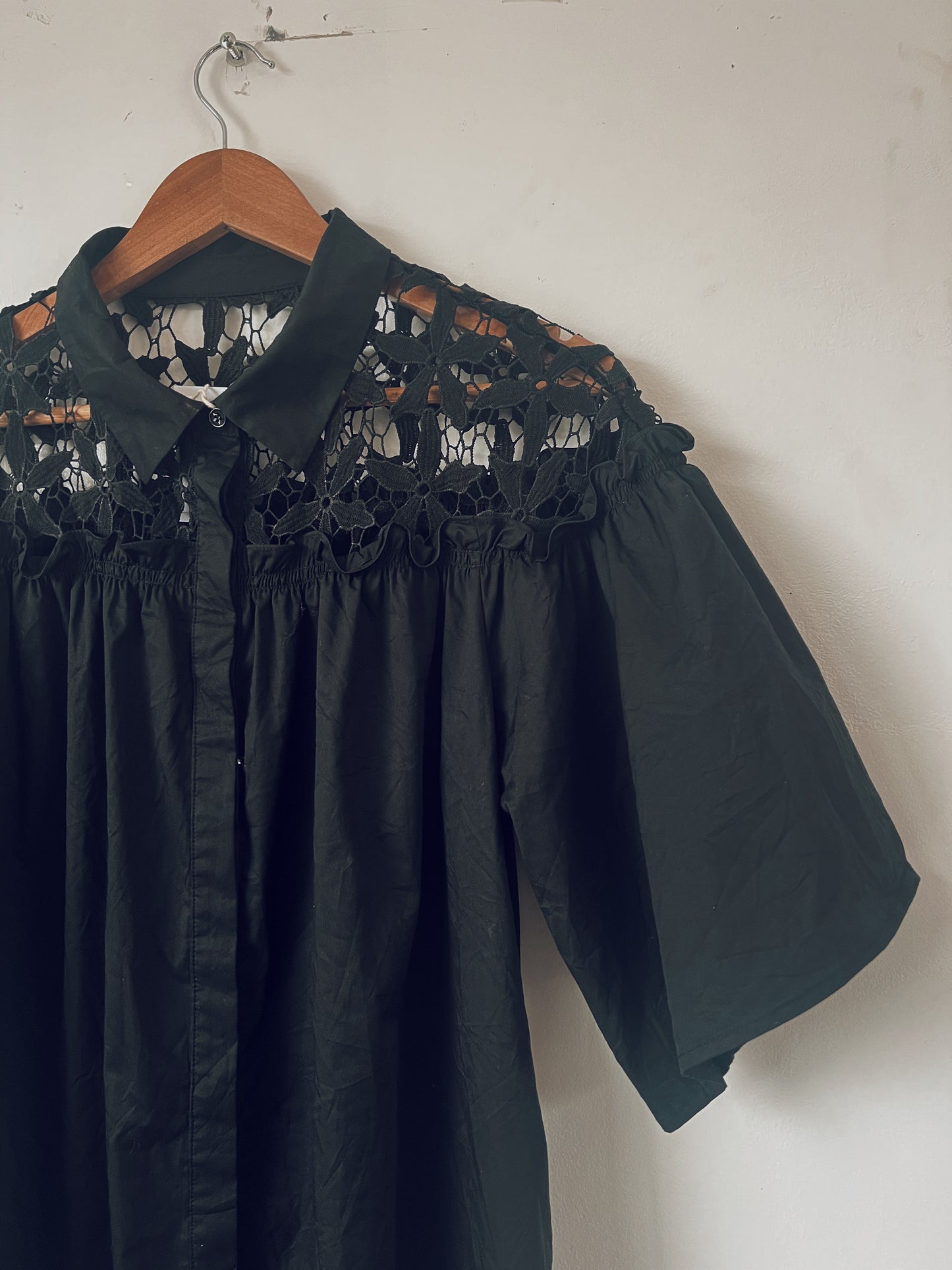 Black Dress with Lace Design