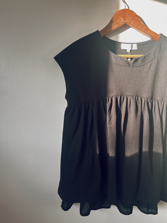 Black Baby Doll Sleeveless Top