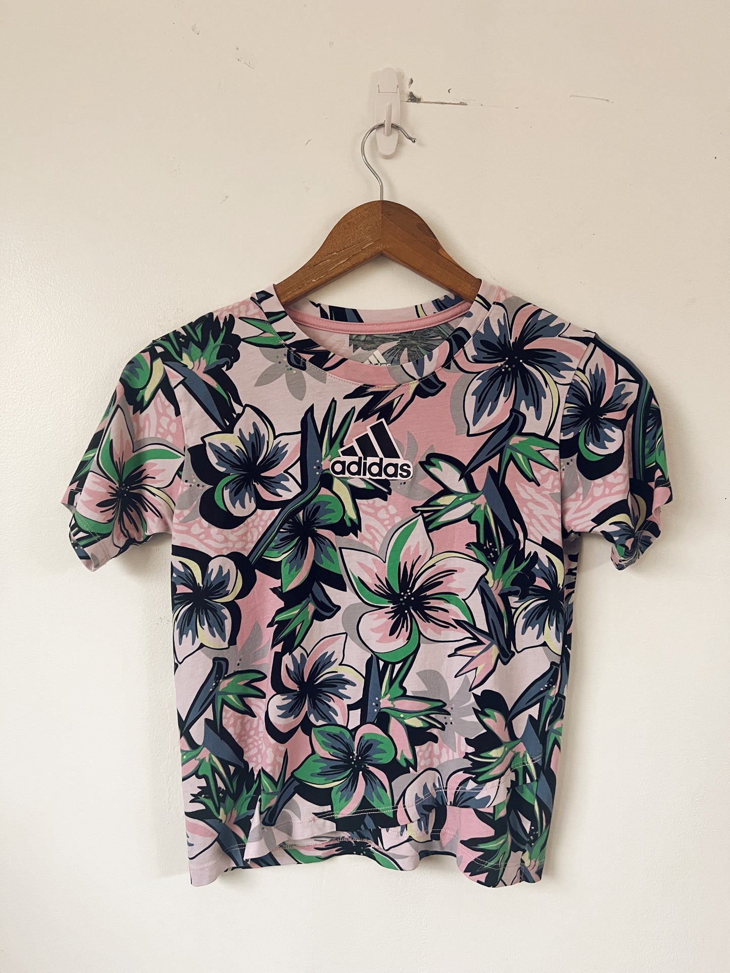 Pink Floral Adidas Tshirt