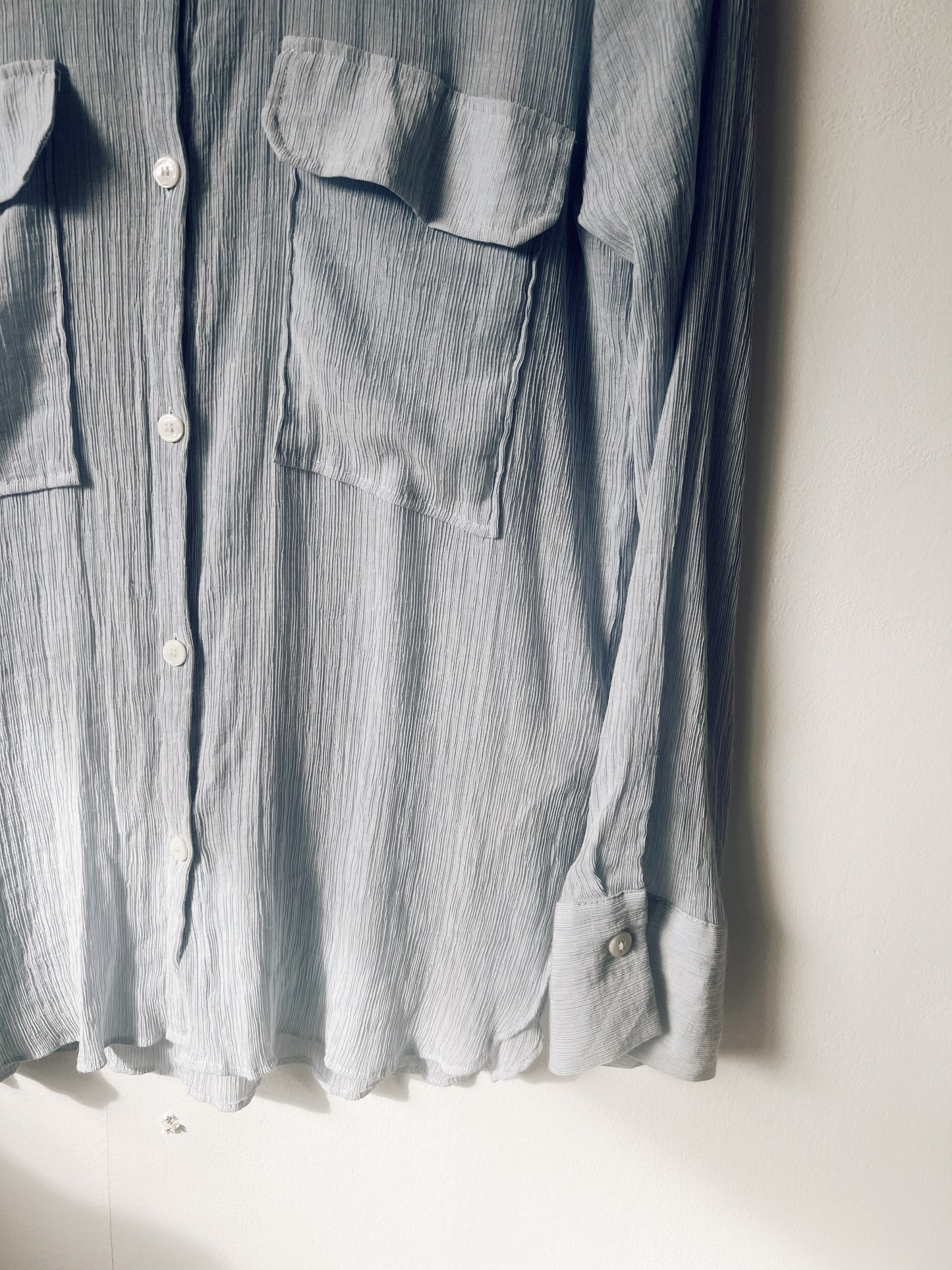 Sky Blue Long Sleeve Blouse