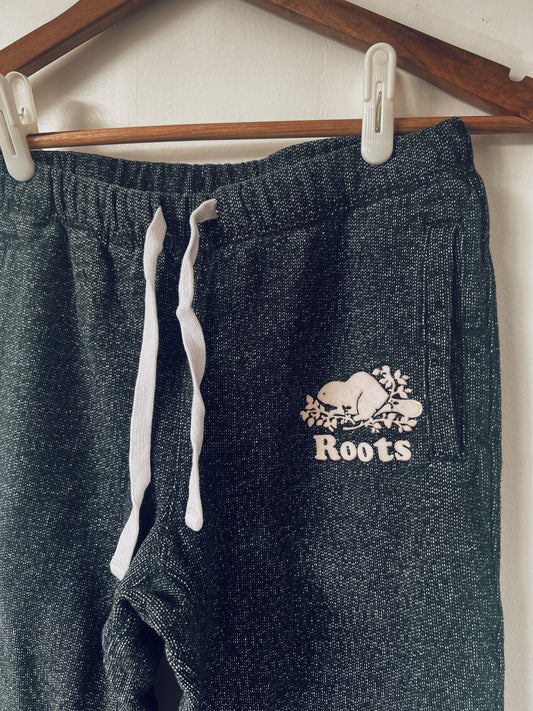 Classic Black Roots Sweatpants with White Logo