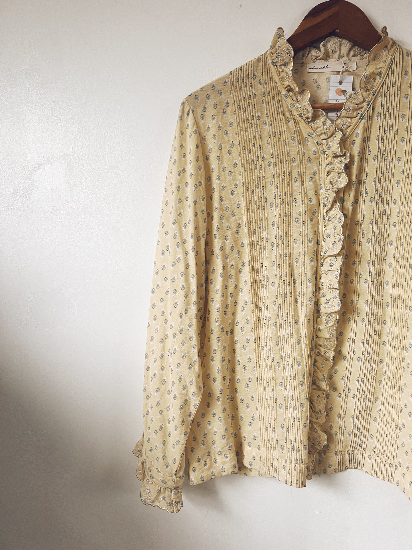 Yellow Floral Long Sleeve Blouse