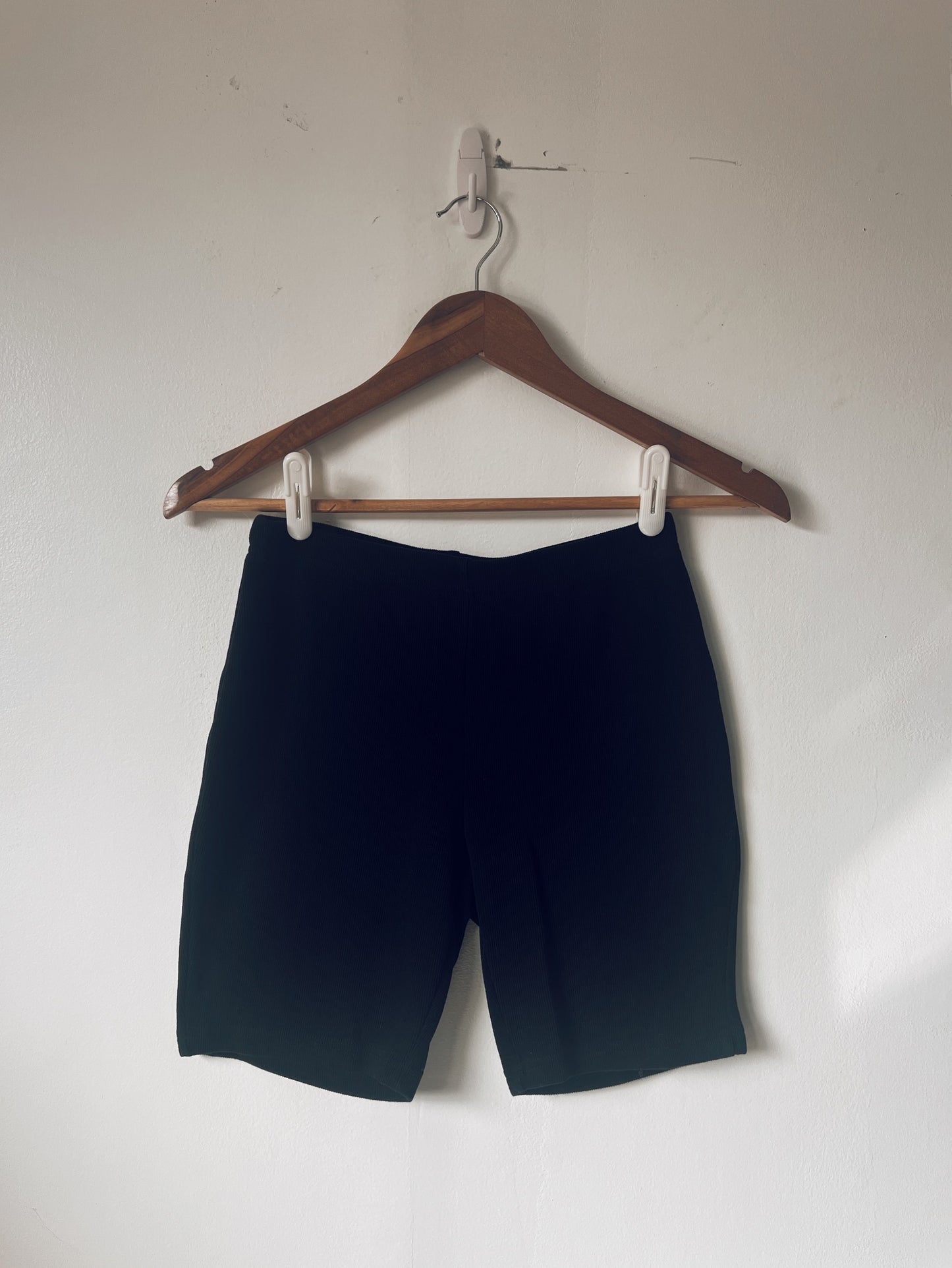 Black Ribbed Shorts