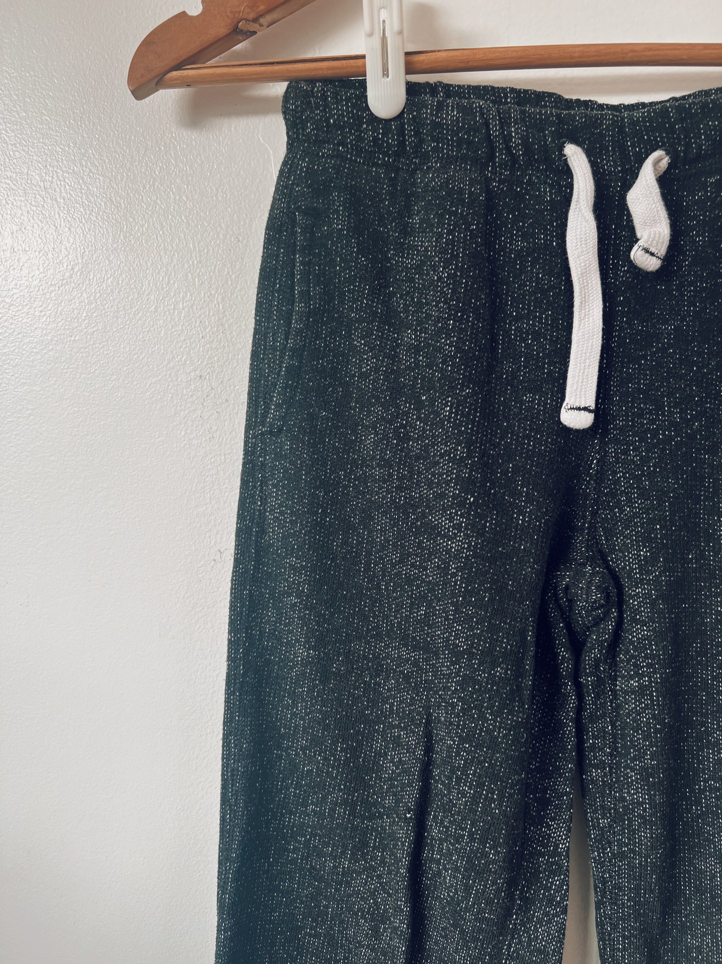 Classic Black Roots Sweatpants with White Drawstrings