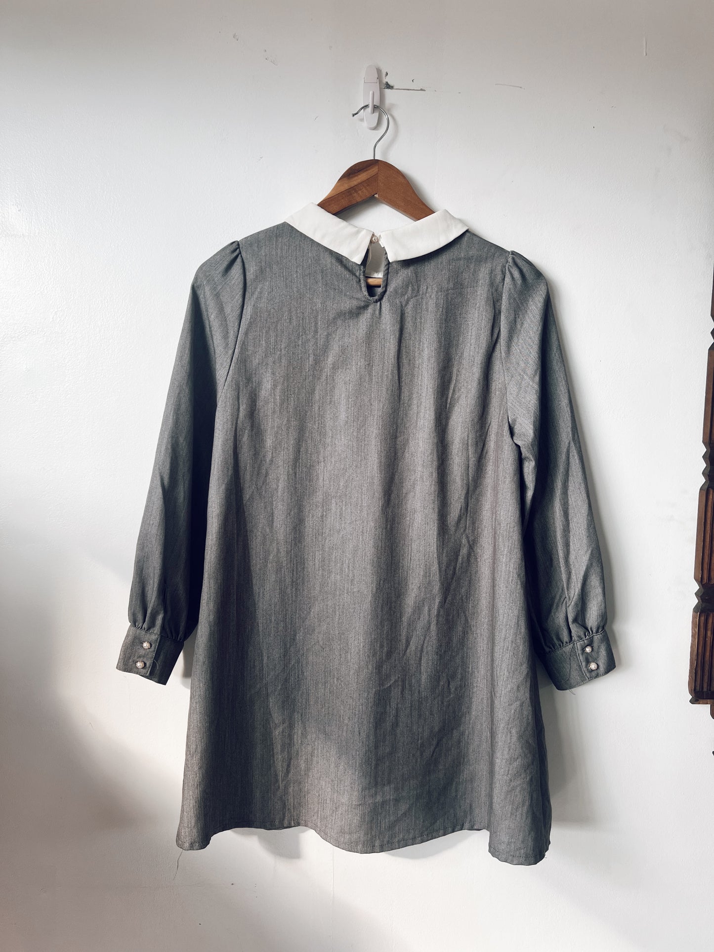 Grey Dress with White Collar